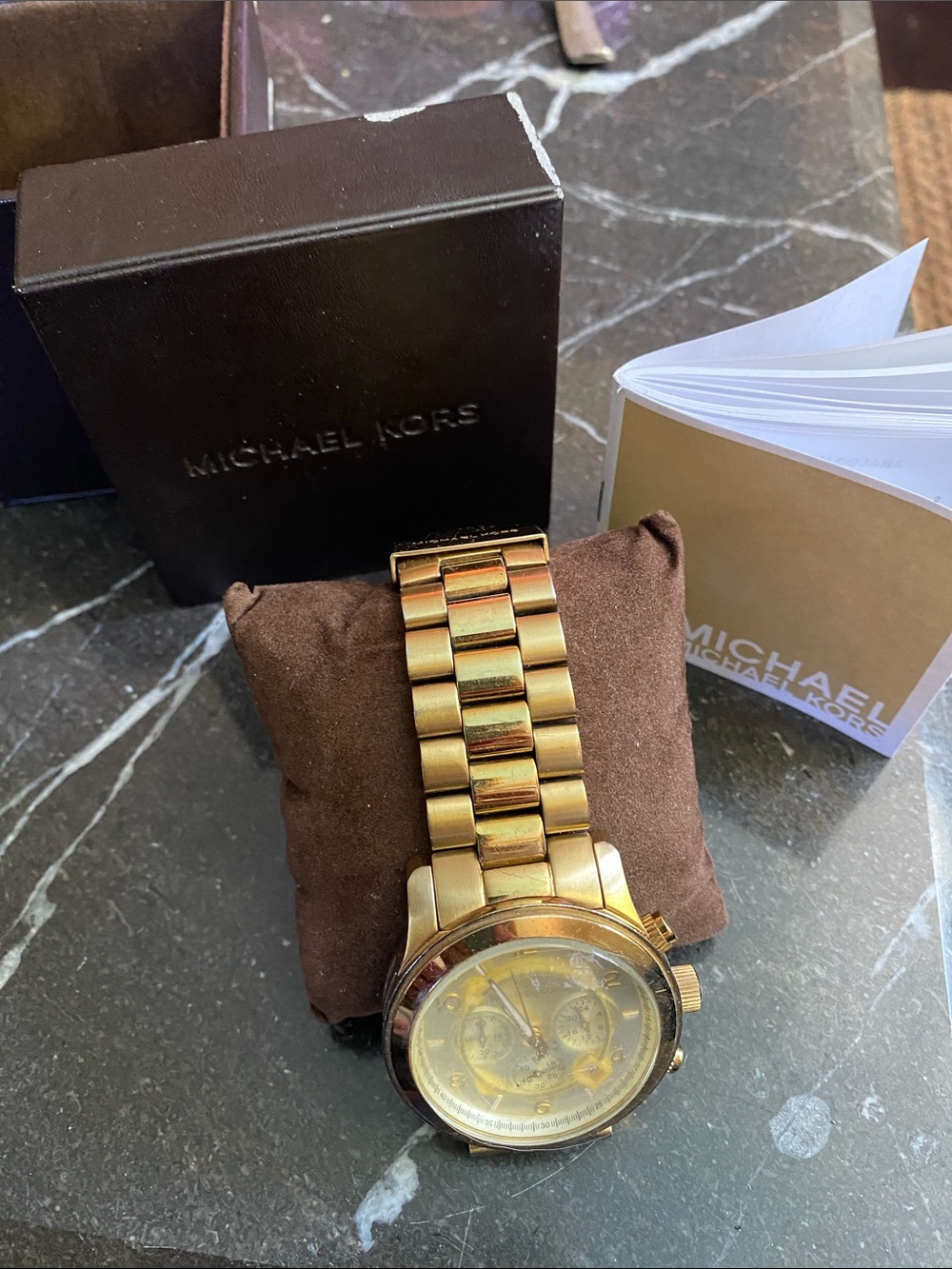 Michael Kors Gold Stainless Steel Chronograph Watch - Picture 9 of 11